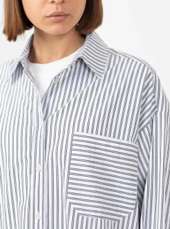 Aldea Oversized Button Down Cream and Black Stripe<Apiece Apart New