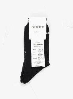 ALLROUNDER Merino Crew Socks Black<ROTOTO Online