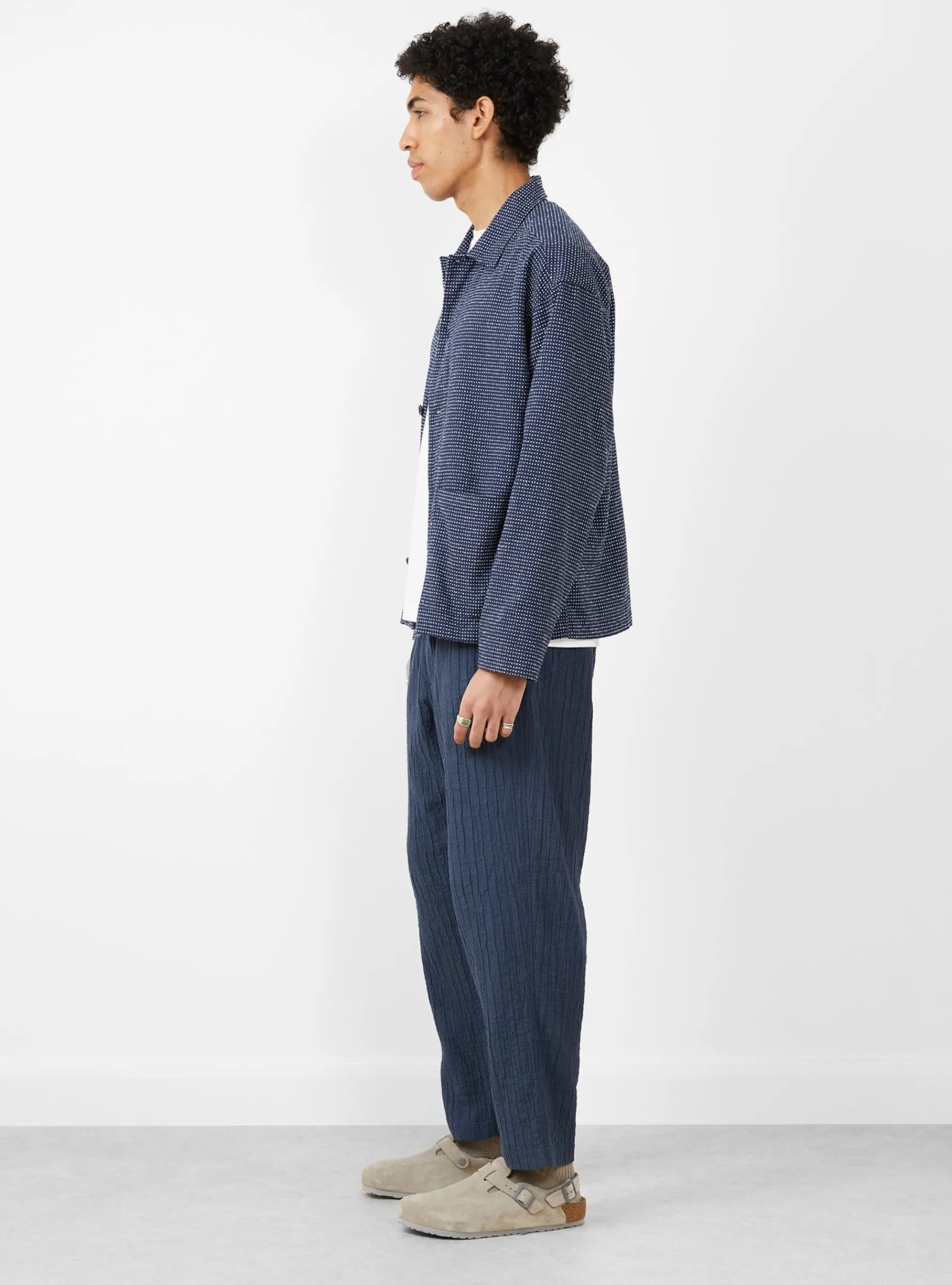 Alva Skate Trouser Crinkle Cotton Blue<YMC Online