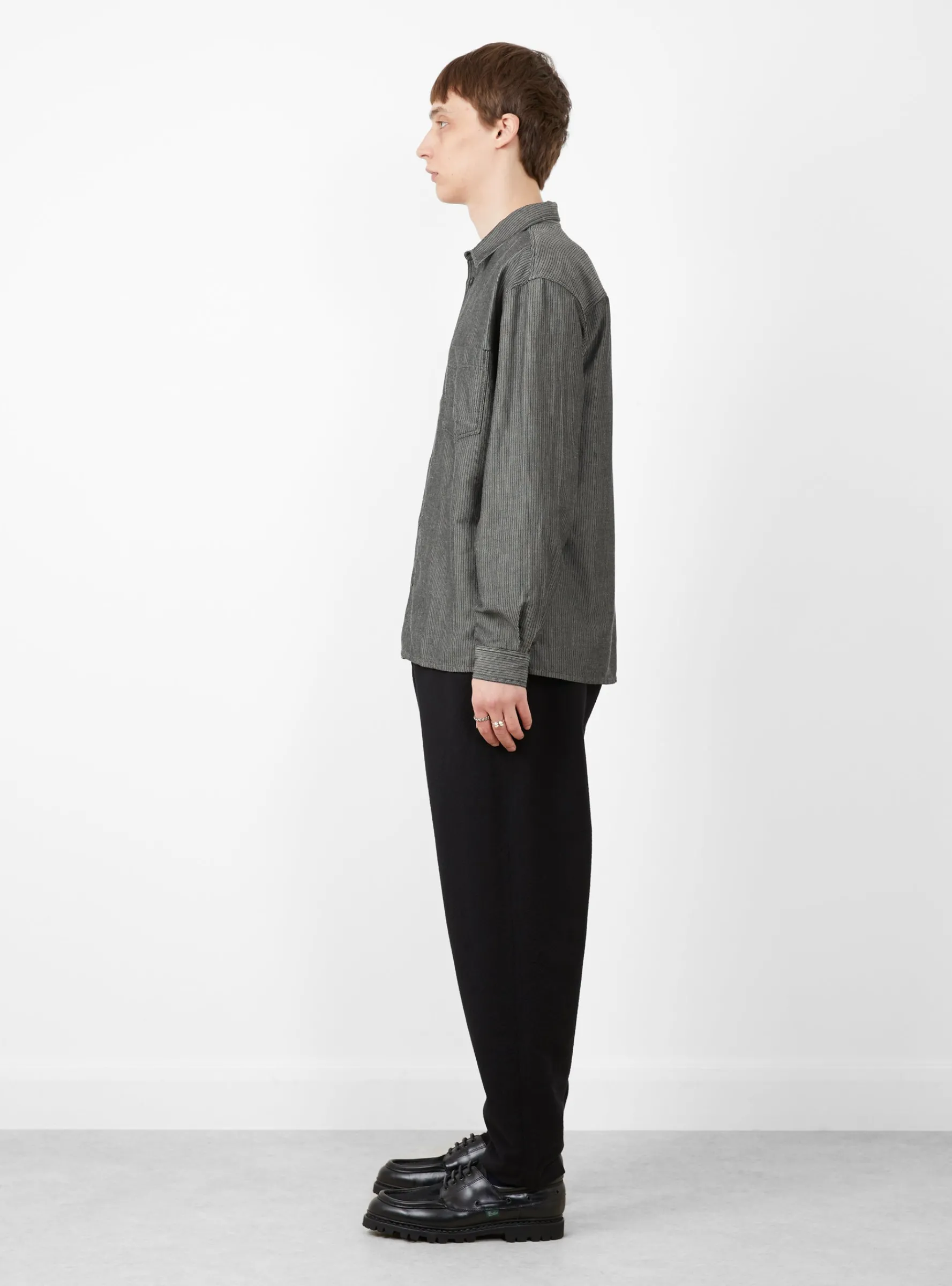 Alva Skate Wool Blend Seersucker Trouser Black<YMC New