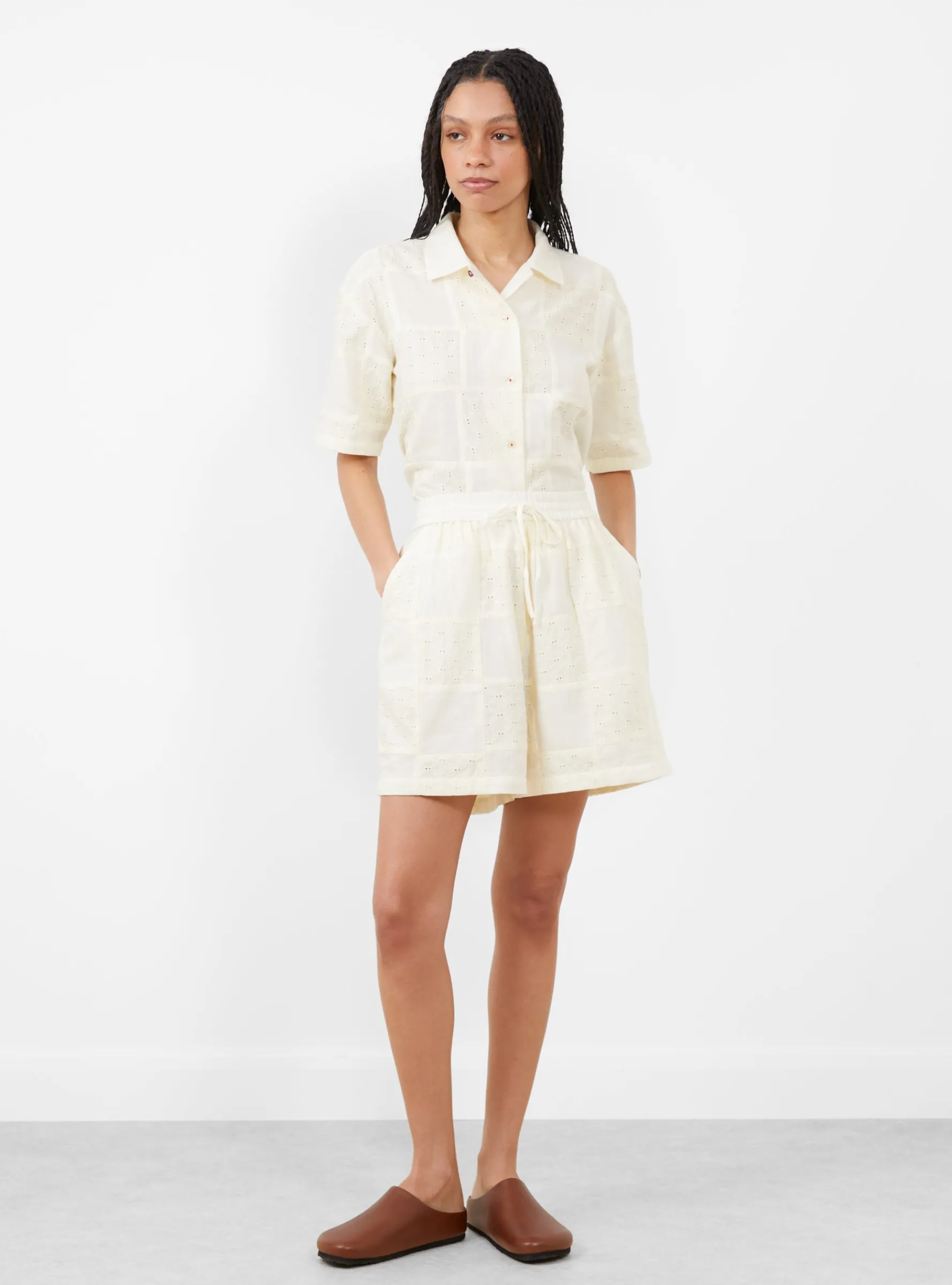 Annie Shorts Buttermilk Patchwork<Sideline Fashion
