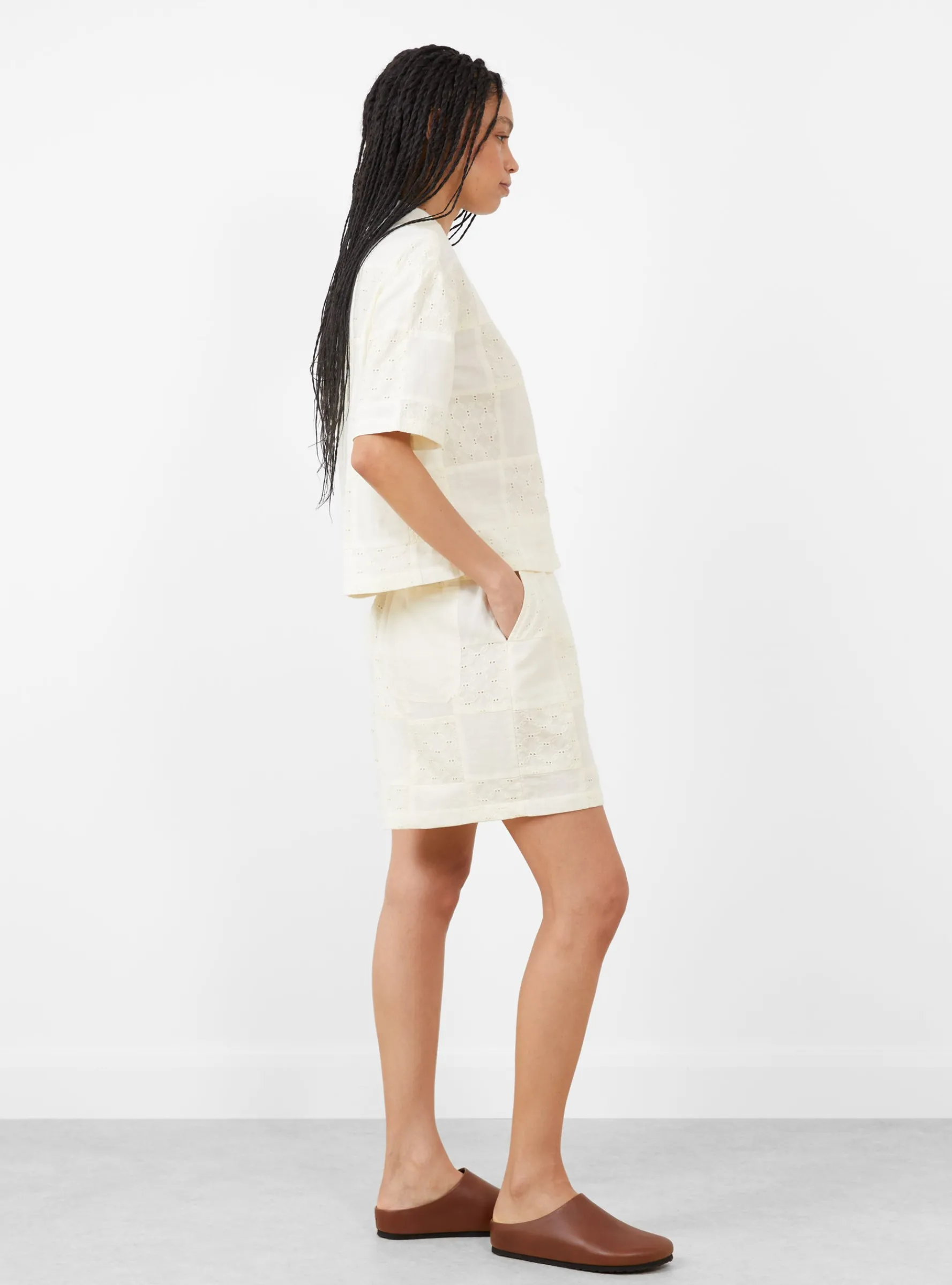 Annie Shorts Buttermilk Patchwork<Sideline Fashion