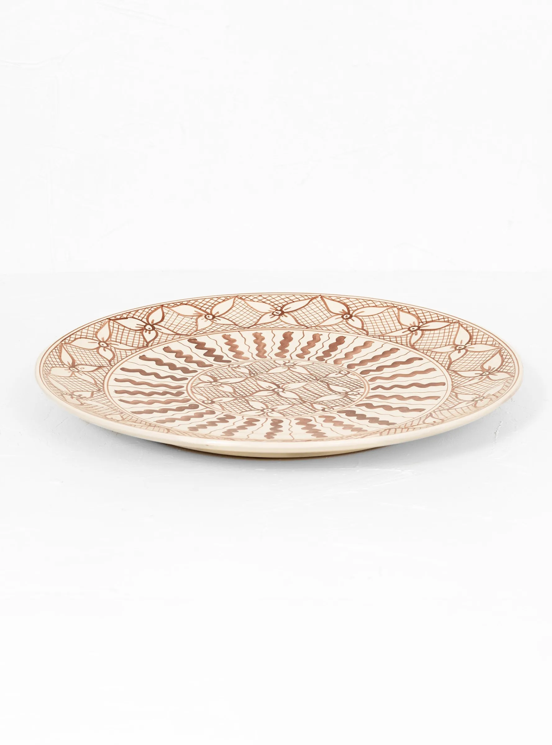 Arab Flat Plate Light Brown<Enza Fasano Ceramiche Outlet