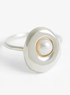 Arp Ring with Floating Pearl Stearling Silver<Modern Weaving Discount
