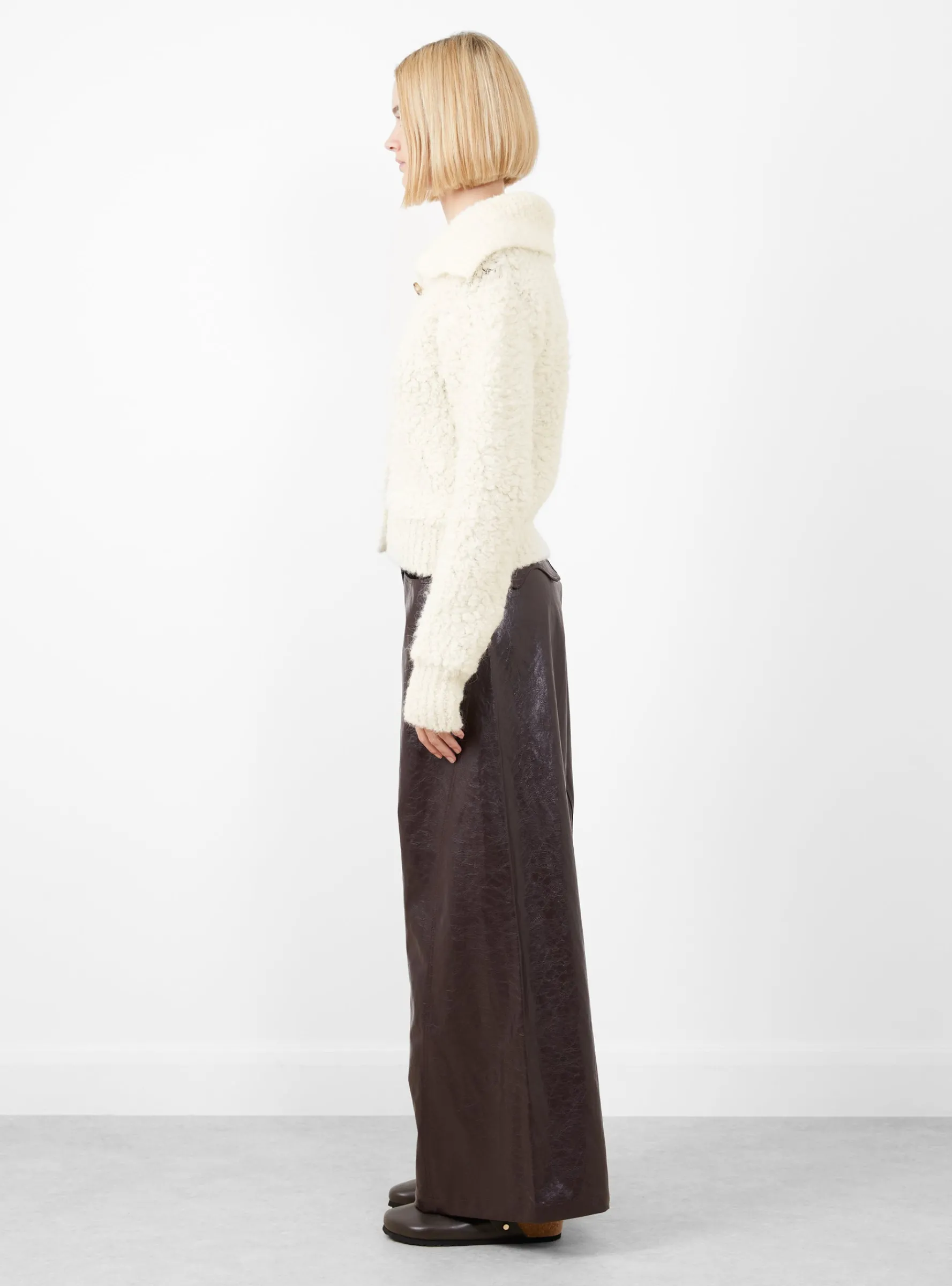 Ashley Cardigan Bouclé Alpaca Ivory<Rejina Pyo Outlet