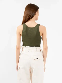 Athletic Rib Knit Tank Top Caspar Green<Bassike Discount