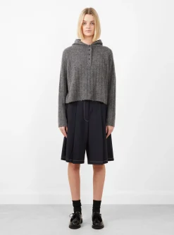 Baby Alpaca Hooded Sweater Grey<Cordera Outlet