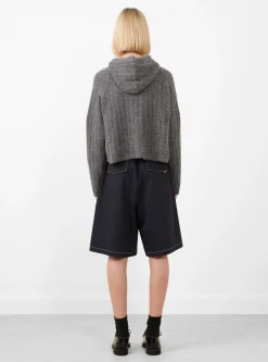Baby Alpaca Hooded Sweater Grey<Cordera Outlet