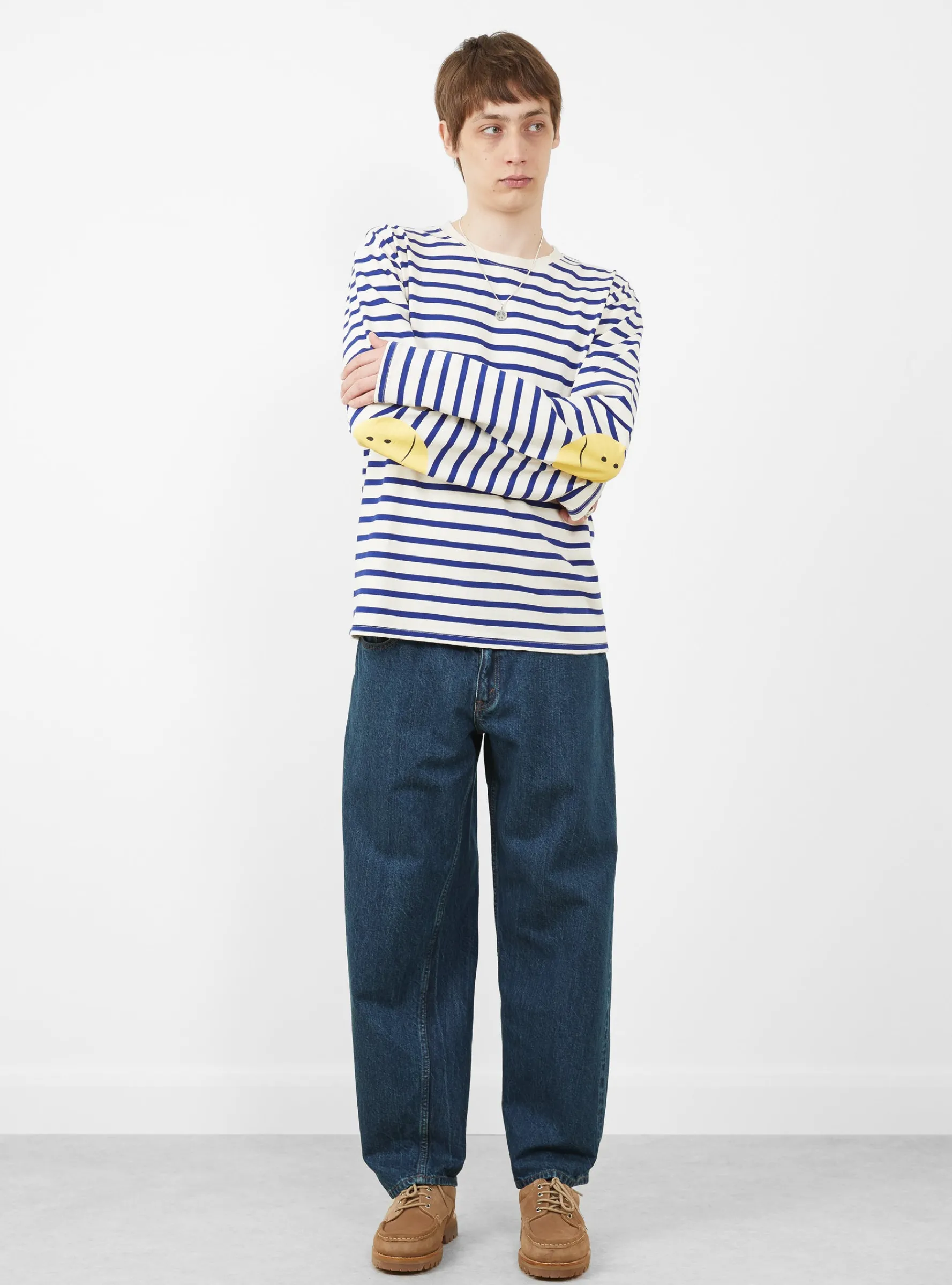 Baggy 5 Pocket Pants Dark Blue Damage<CIOTA Clearance
