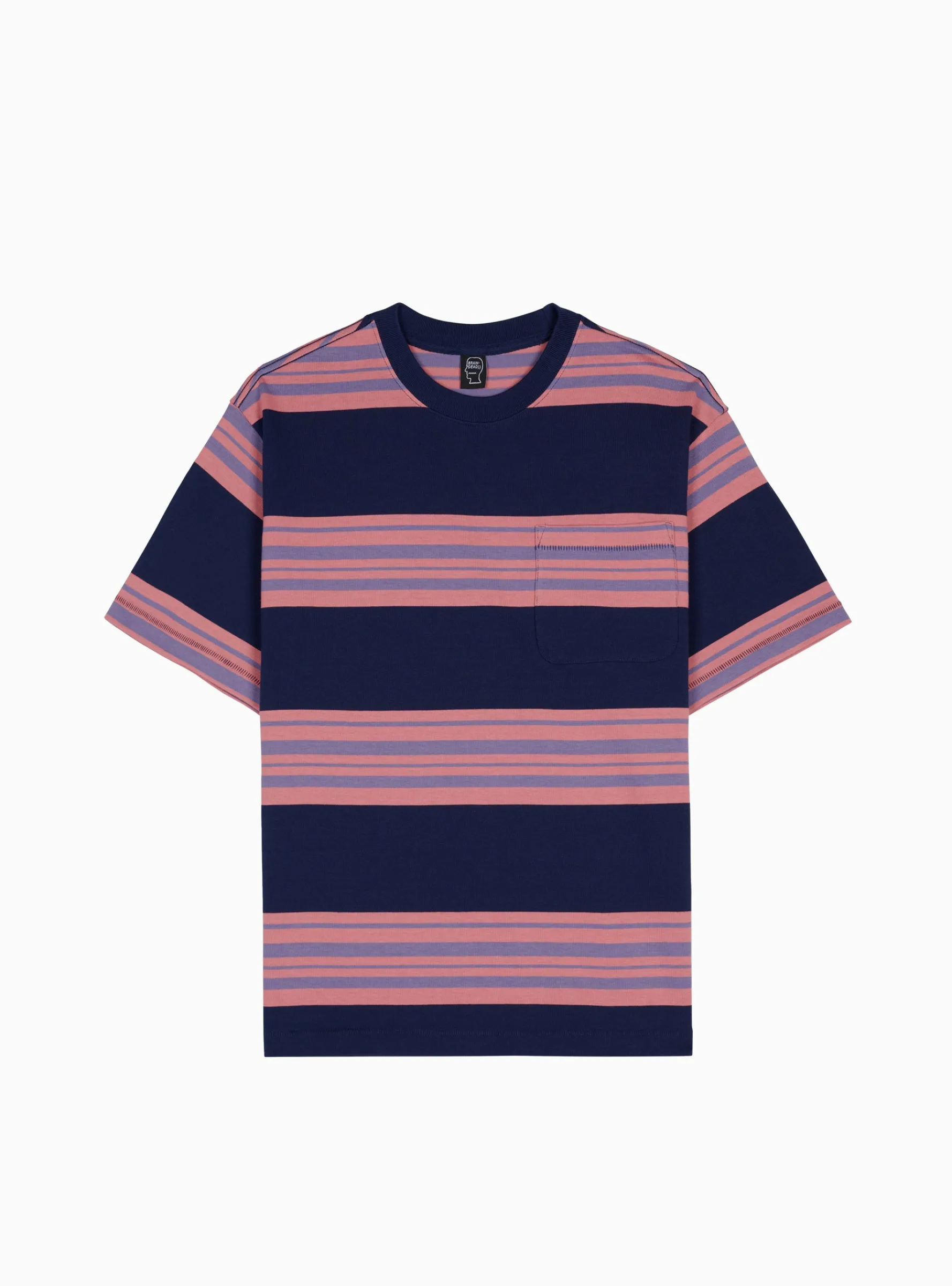 Baker Pocket T-shirt Navy & Pink Stripe<Brain Dead Sale