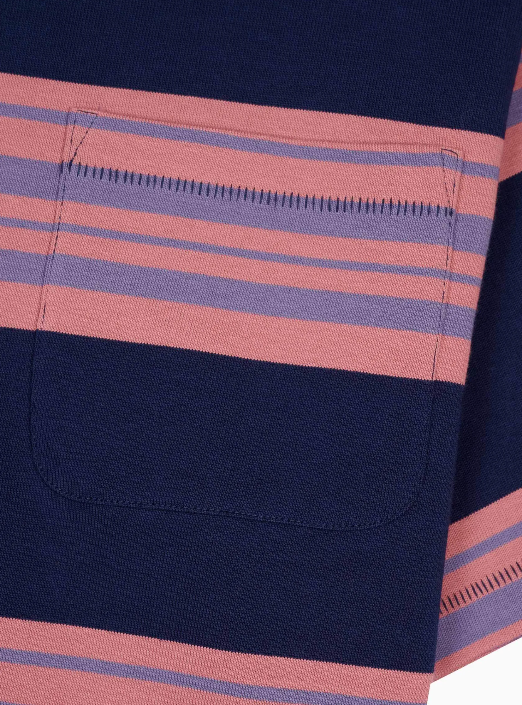 Baker Pocket T-shirt Navy & Pink Stripe<Brain Dead Sale