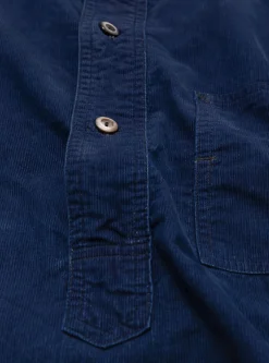 Band Collar Shirt Cotton Corduroy Indigo<Post O'Alls Outlet
