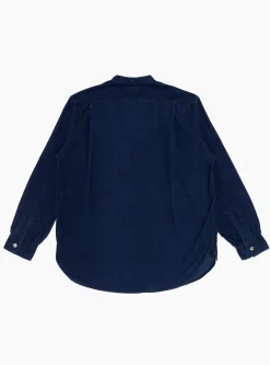 Band Collar Shirt Cotton Corduroy Indigo<Post O'Alls Outlet