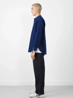 Band Collar Shirt Cotton Corduroy Indigo<Post O'Alls Outlet