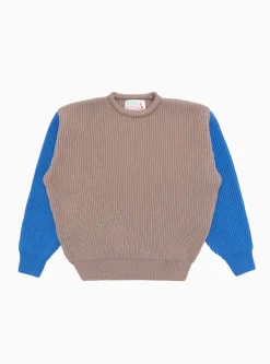 Beacon Merino Wool Crew Sweater Earth & Royal Blue<The English Difference Clearance