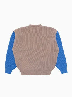 Beacon Merino Wool Crew Sweater Earth & Royal Blue<The English Difference Clearance