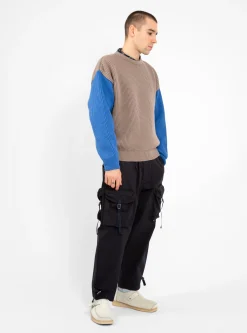 Beacon Merino Wool Crew Sweater Earth & Royal Blue<The English Difference Clearance