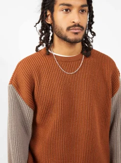 Beacon Merino Wool Crew Sweater Rust & Earth<The English Difference Outlet