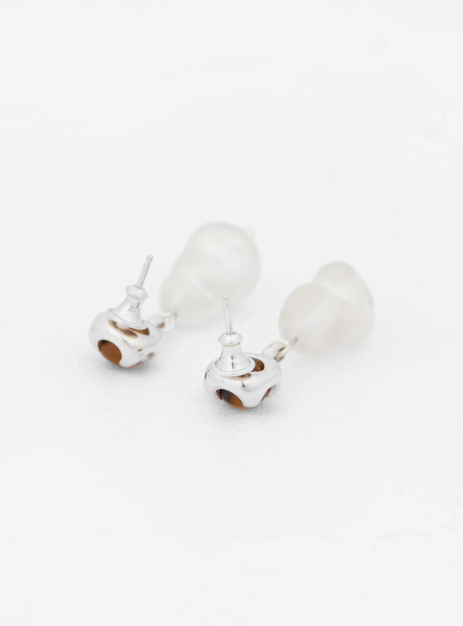 Beam Pearl Earrings Amber Brown<CLED Online