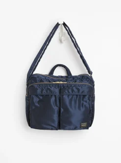 Bio-Nylon TANKER Sling Bag w/ Zip Navy (XL)<Porter Yoshida & Co. Fashion