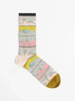 Blacklight Socks Rose Bud Swan<Bonne Maison Clearance