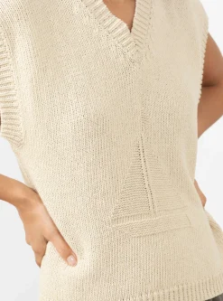 Boat Knit Vest Ecru<Cawley Hot