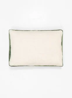 Border Cushion Natural/Green<POMAX Clearance