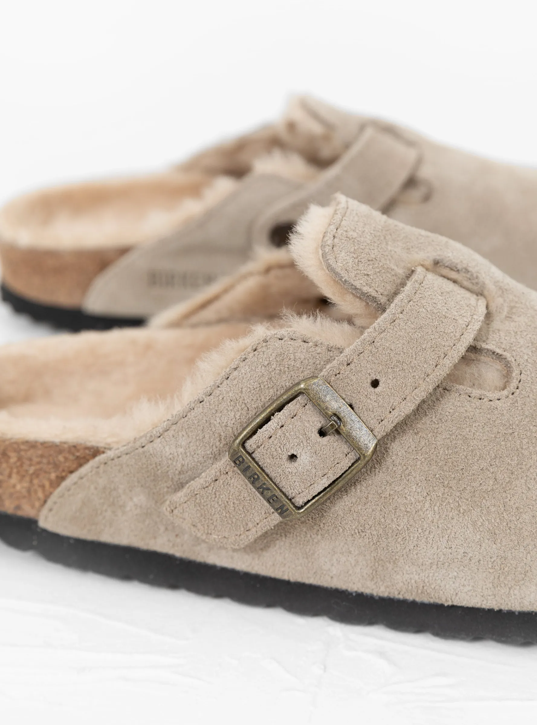 Boston Shearling Narrow Fit Taupe<Birkenstock Hot