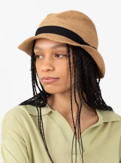 Boxed Hat Paper Abaca 5.5cm Brim Bronze Gold x Black<Mature Ha. Hot