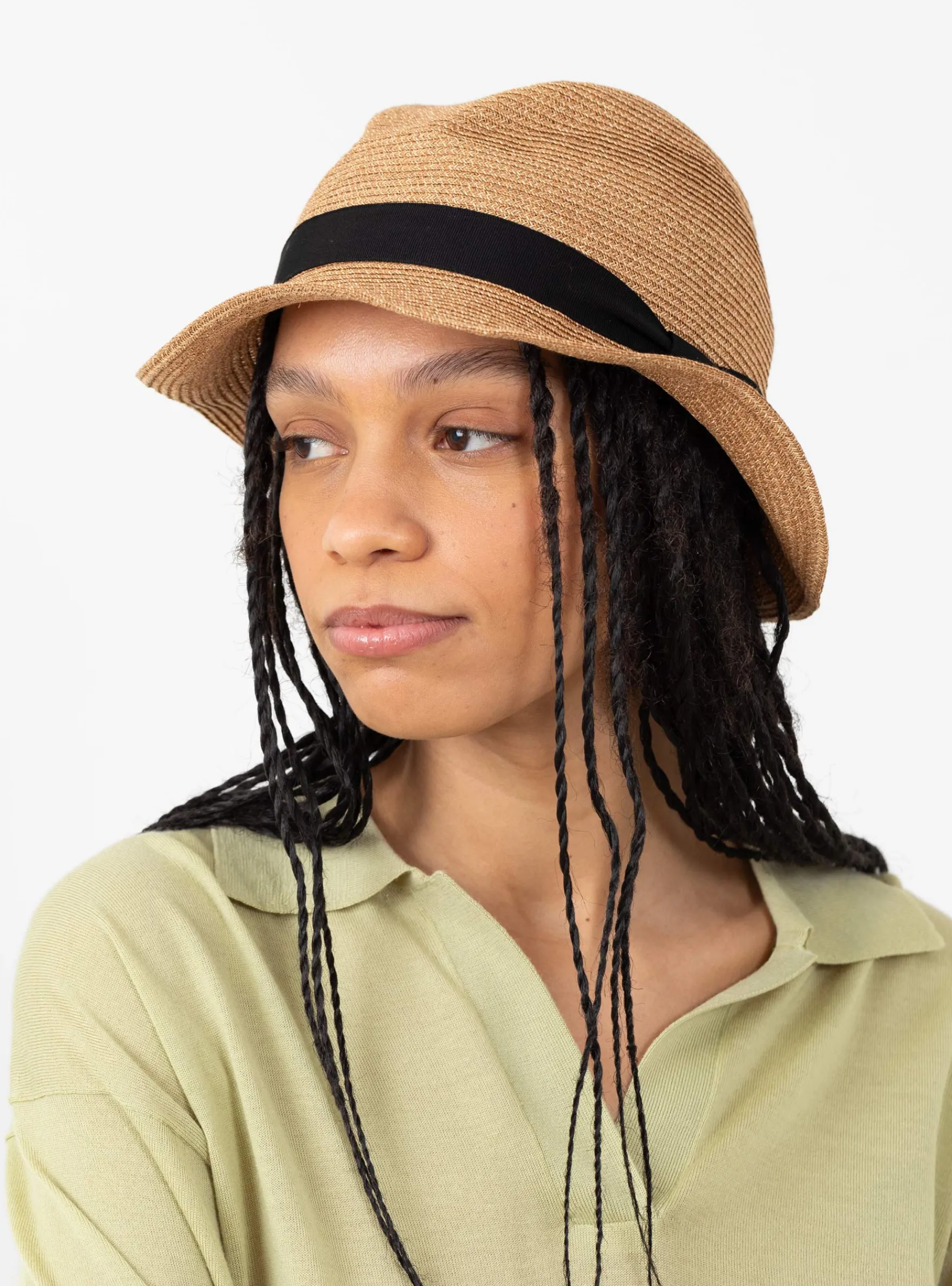 Boxed Hat Paper Abaca 5.5cm Brim Bronze Gold x Black<Mature Ha. Hot