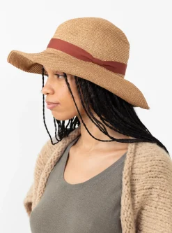 Boxed Hat Paper Abaca Long Brim Bronze Gold x Dark Orange<Mature Ha. Discount