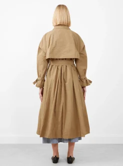 British Dry Oilskin Trench Golden Khaki<Cawley Fashion