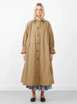 British Dry Oilskin Trench Golden Khaki<Cawley Fashion