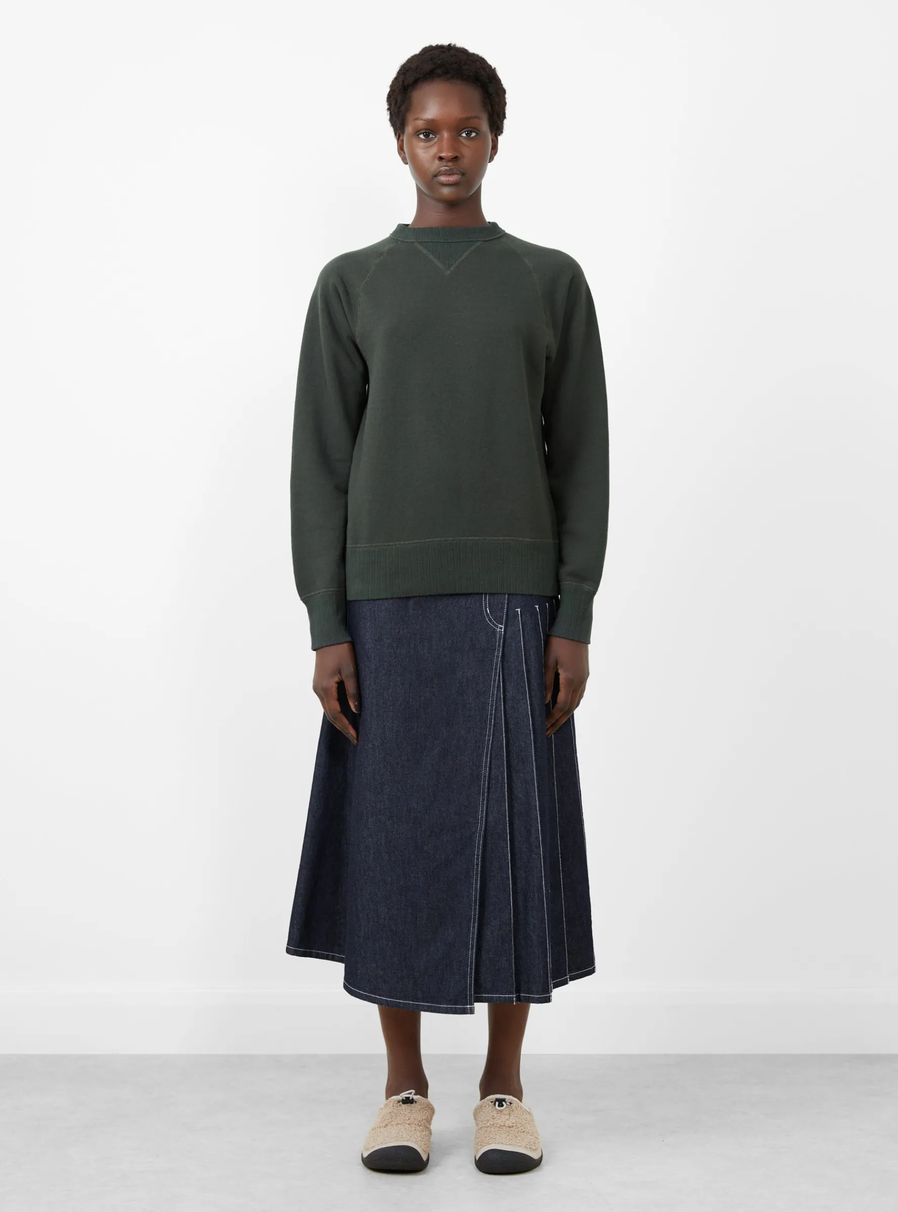 Broad Rib Crew Neck Grey<BEAMS BOY Sale