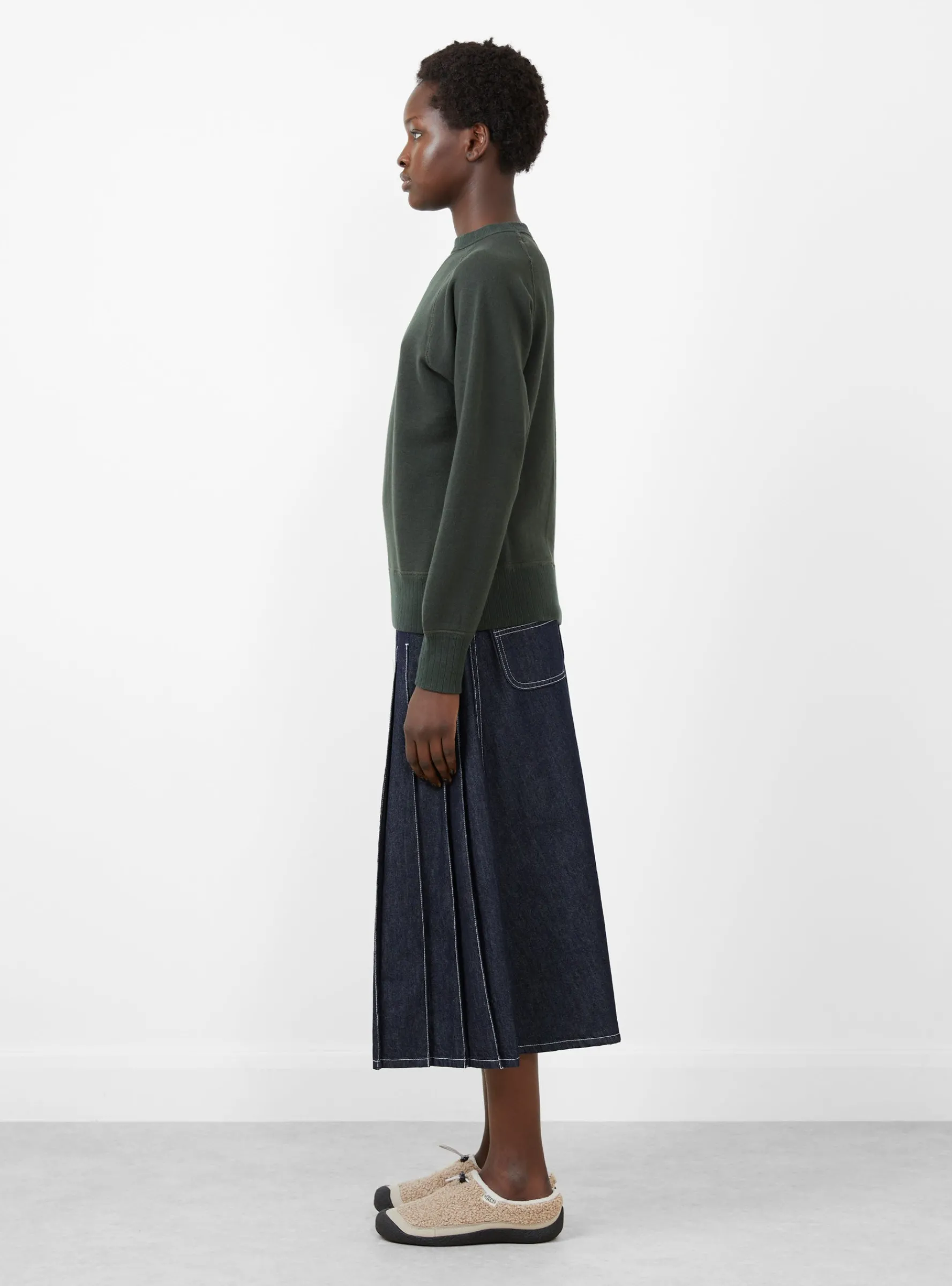 Broad Rib Crew Neck Grey<BEAMS BOY Sale