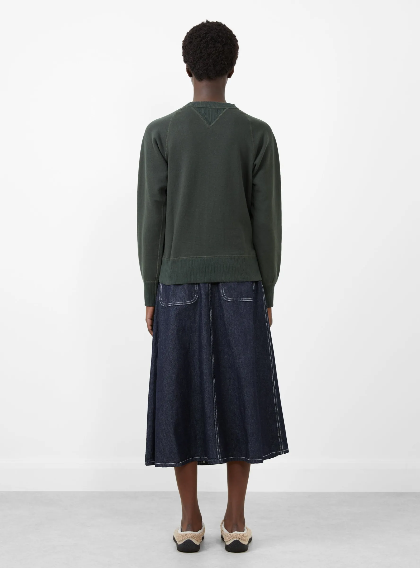 Broad Rib Crew Neck Grey<BEAMS BOY Sale