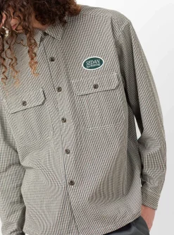 Brushed Cotton Work Shirt Brown Plaid<Sedan All-Purpose Online