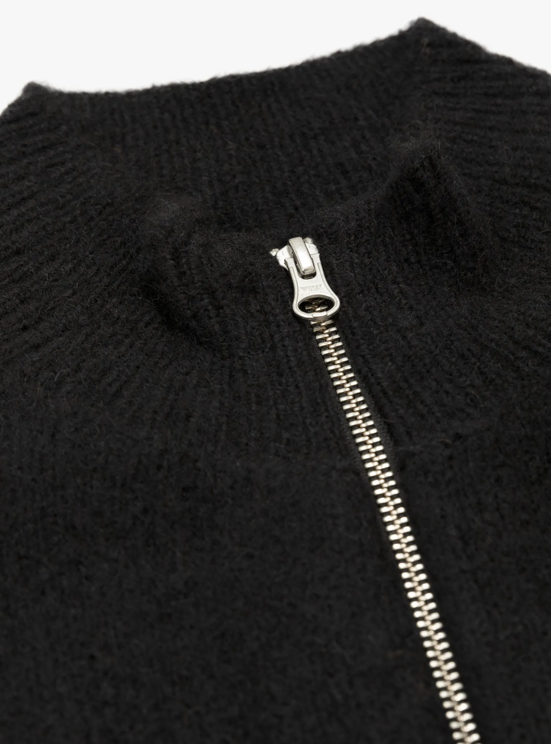 Brushed Mock Full Zip Sweater Black<Stüssy Discount