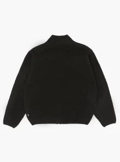 Brushed Mock Full Zip Sweater Black<Stüssy Discount