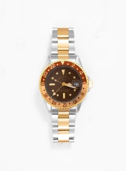 BRWN GMT 40 Diver Watch Brown, Gold & Silver<Vague Watch Co. Sale