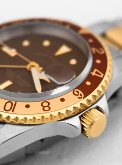 BRWN GMT 40 Diver Watch Brown, Gold & Silver<Vague Watch Co. Sale
