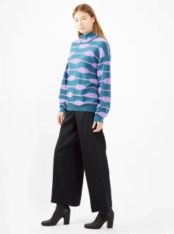 Bubble Knit Hoodie Green & Lavender<Henrik Vibskov Best