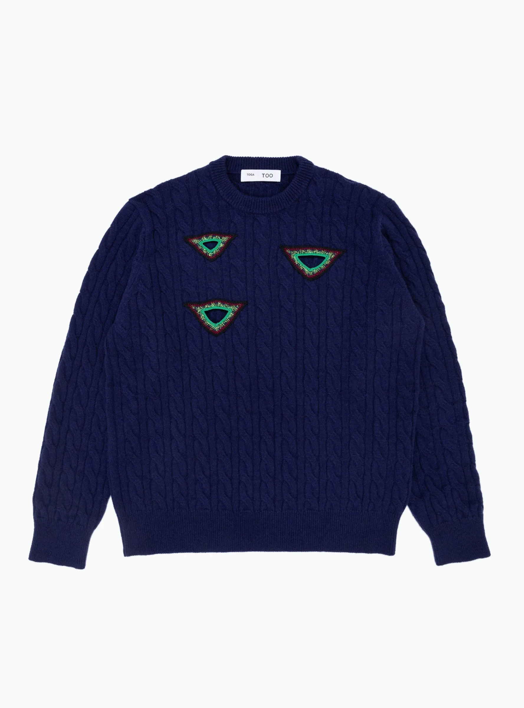 Cable Knit Pullover Navy<TOGA VIRILIS Fashion