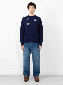Cable Knit Pullover Navy<TOGA VIRILIS Fashion