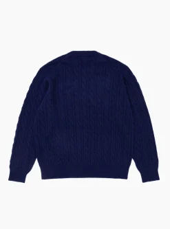 Cable Knit Pullover Navy<TOGA VIRILIS Fashion
