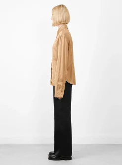 Camilla Shirt Satin Twill Tan<Rejina Pyo Fashion