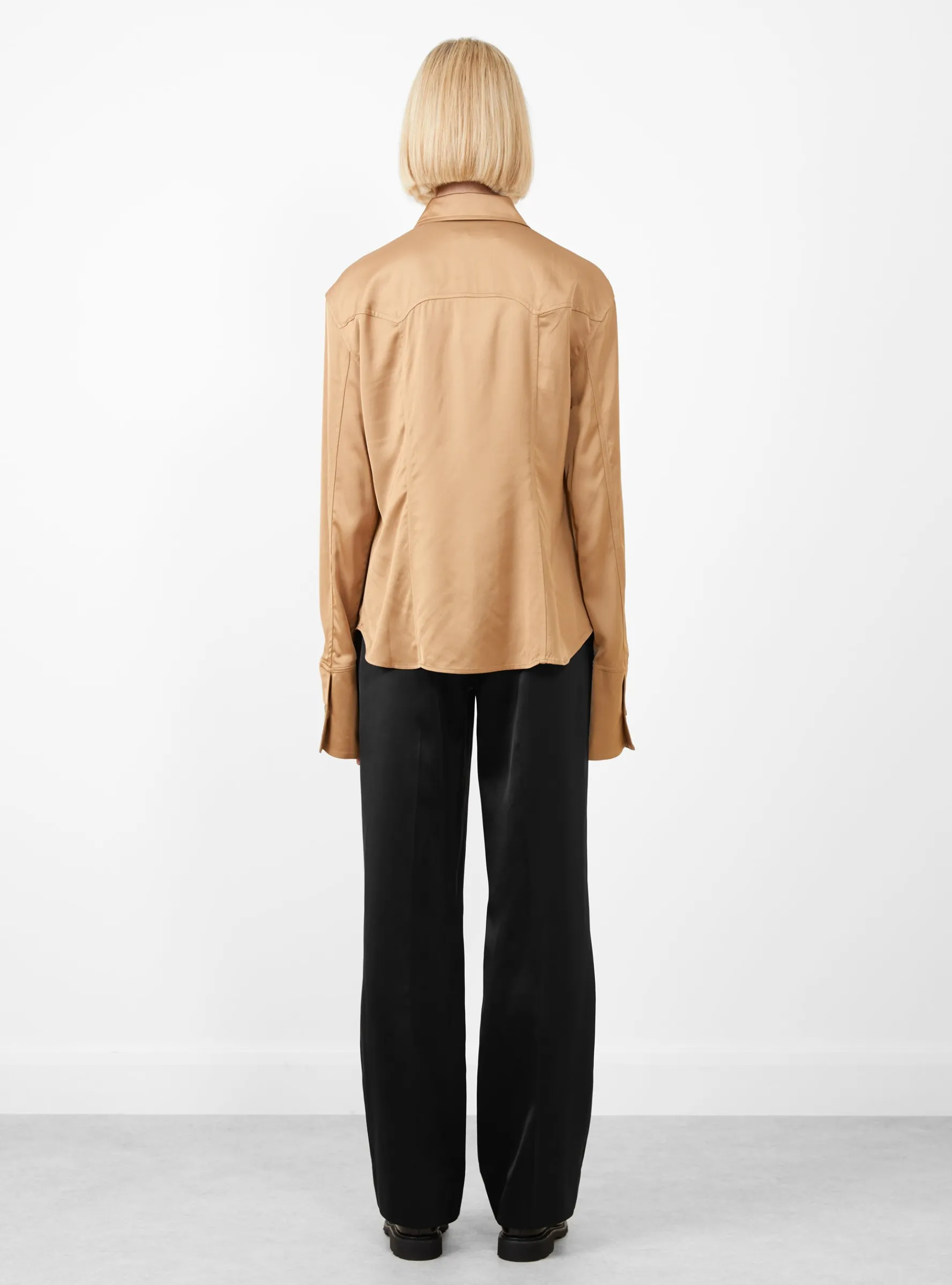 Camilla Shirt Satin Twill Tan<Rejina Pyo Fashion