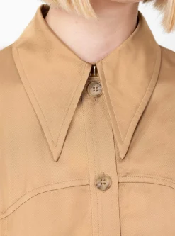 Camilla Shirt Satin Twill Tan<Rejina Pyo Fashion