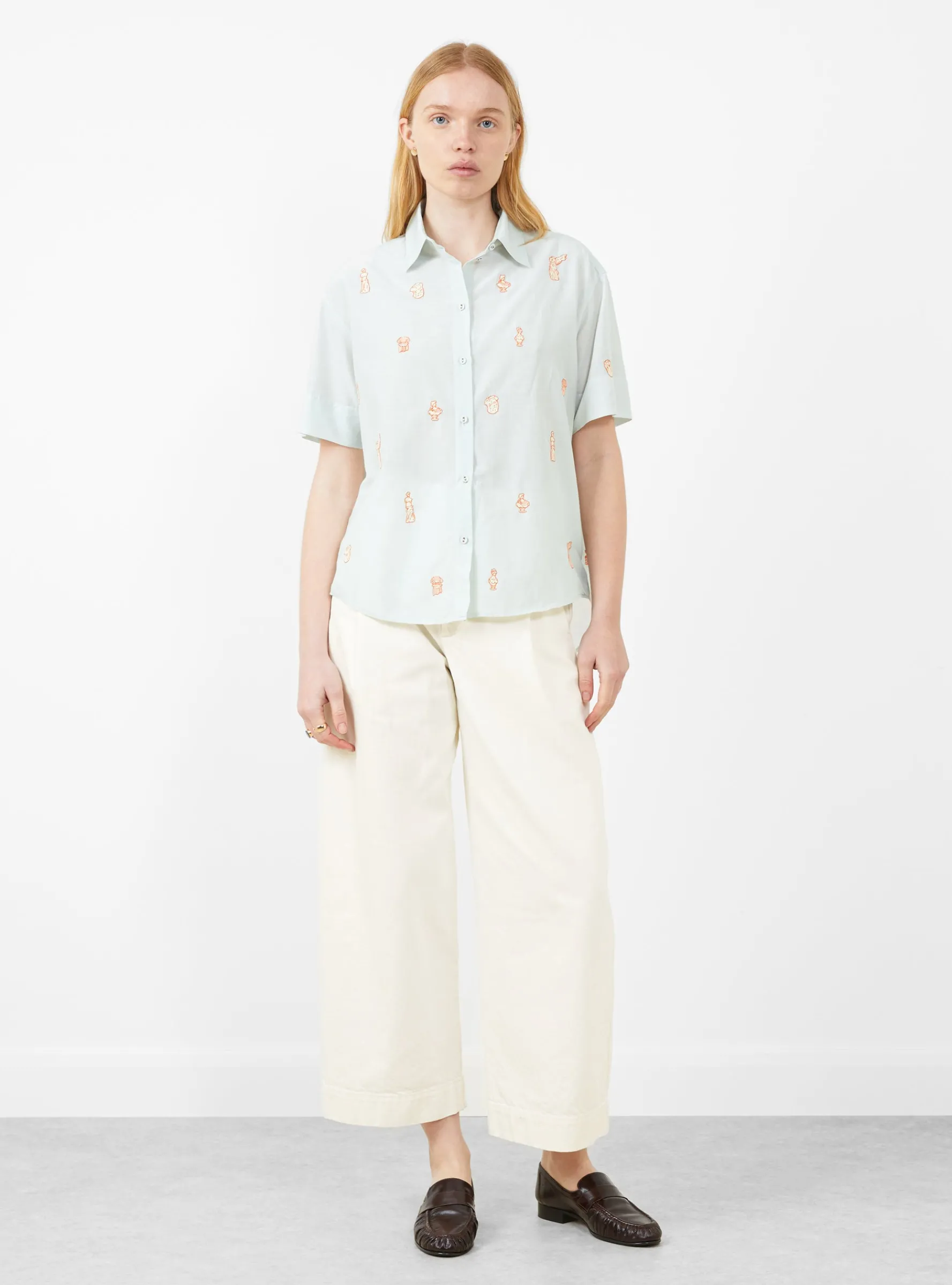 Camphor Shirt Greek Art Ciel Blue<Laite Works Fashion