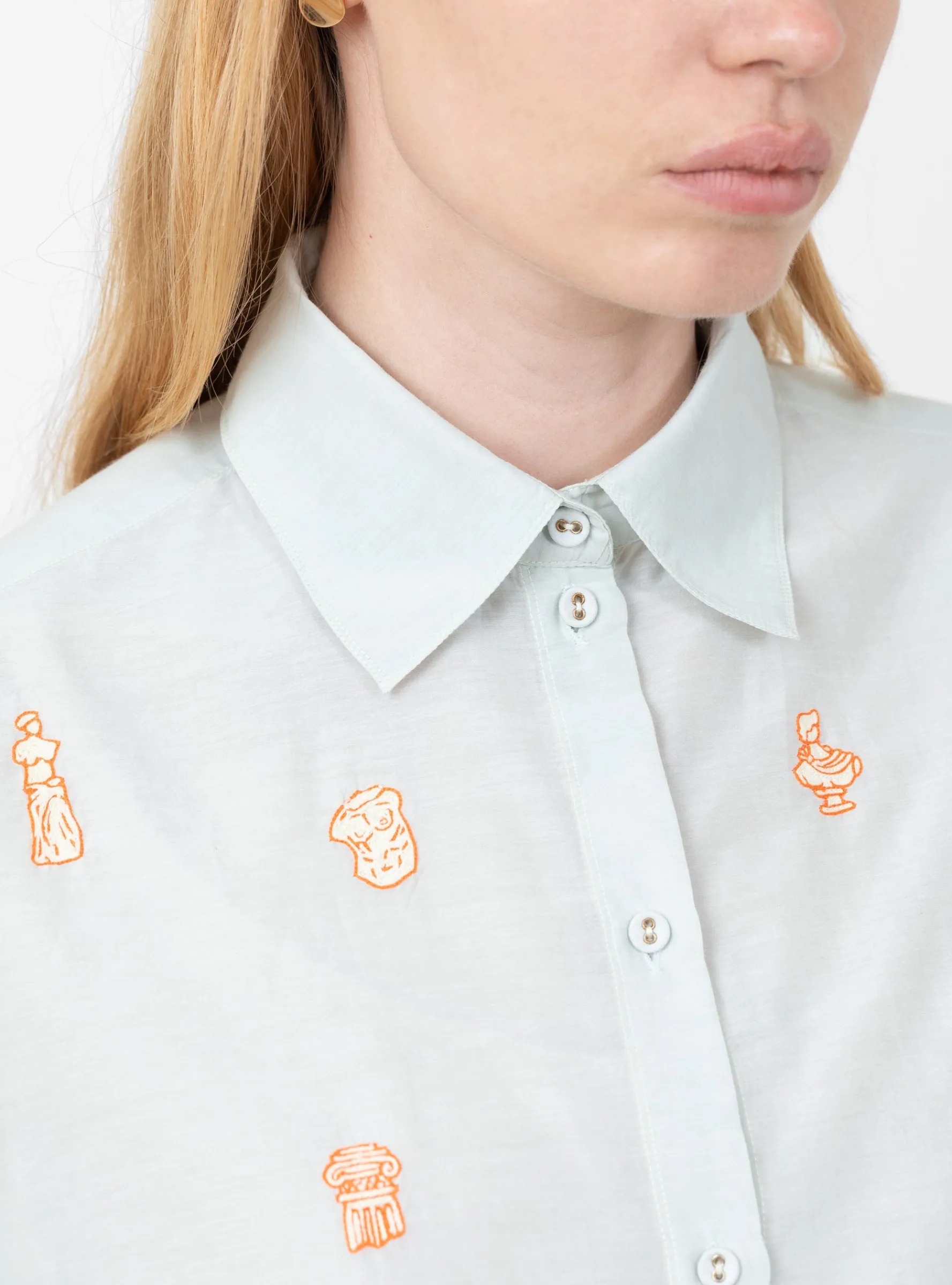 Camphor Shirt Greek Art Ciel Blue<Laite Works Fashion